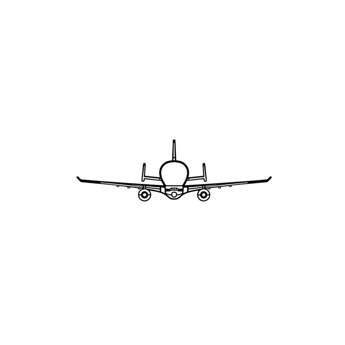 Ignite Laser Airbus Beluga XL - Oversized Cargo Transport Aircraft Silhouette Metal Wall Art Coated Black 23.6 inch - 60 cm