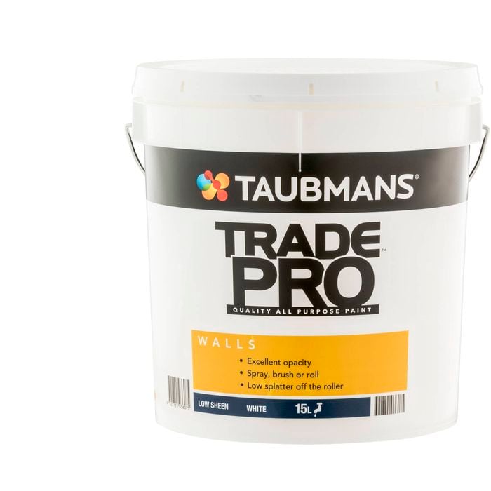 Taubmans 15L Trade Pro White Low Sheen Interior Wall Paint