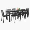 Frankie Azura 9pc Dining Set ARMLESS - Black