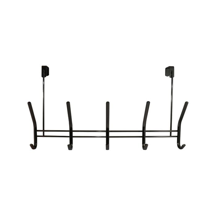 Adoored 5 Hook Black Nickel Over-The-Door Deco Hook Rack