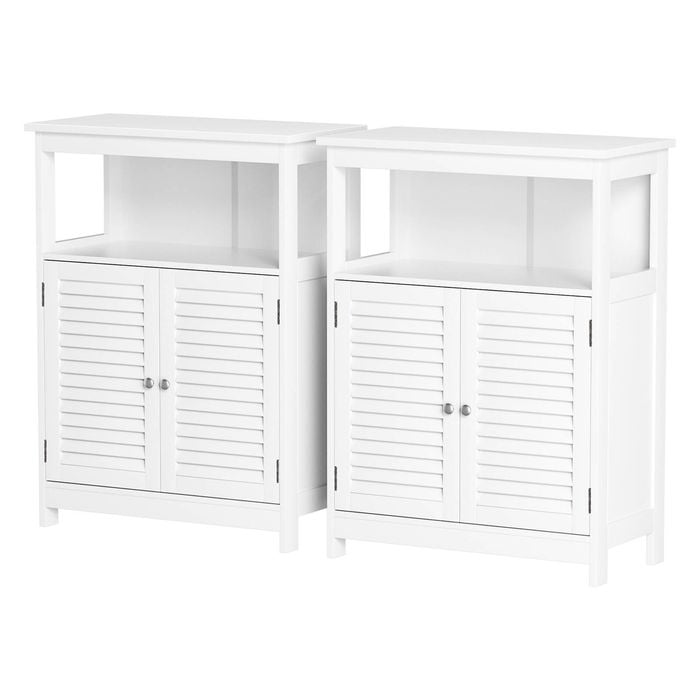 Artiss 2x Buffet Sideboard Cabinet Louvred Server White