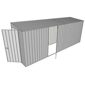 Build-A-Shed 1.2 x 5.2 x 2.0m Tunnel Shed Tunnel Hinged Door with 1 Hinged Side Door - Zinc