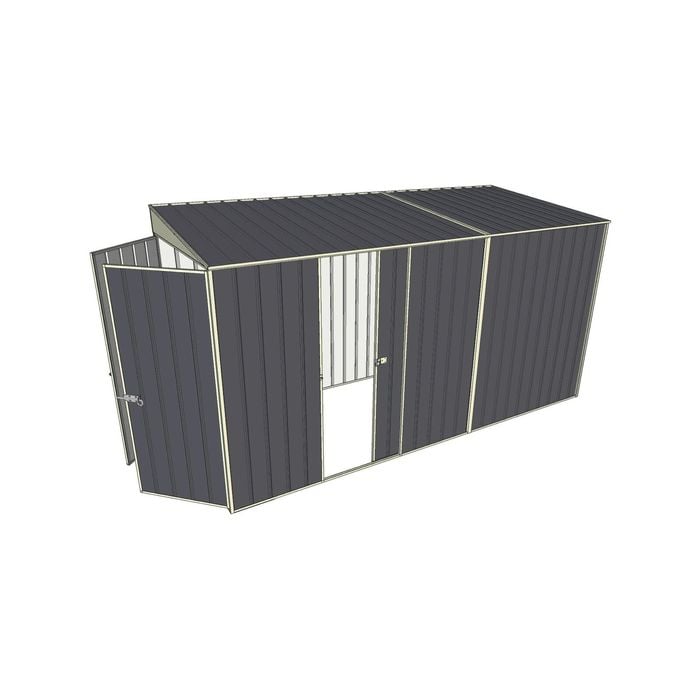 Build-a-Shed 1.5 x 3.7 x 2m Single Sliding Side Door Skillion Shed - Grey