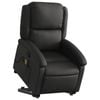 vidaXL Stand up Massage Recliner Chair Armchair Single Sofa Black Real Leather