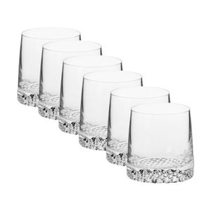 6Pc Krosno Fjord Tumblers Clear Glass 370ml Gift Boxed Dishwasher Safe Set