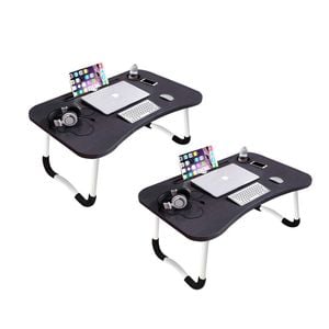 SOGA 2 Pack Foldable Laptop Bed Tables Black