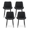 4x Artiss Dining Chairs Retro PU Leather Black