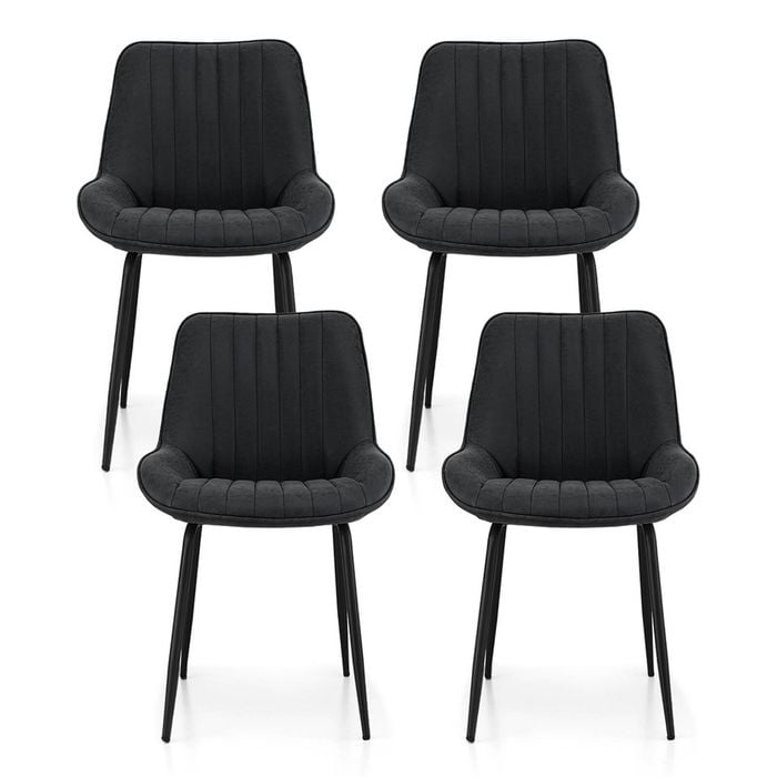 4x Artiss Dining Chairs Retro PU Leather Black