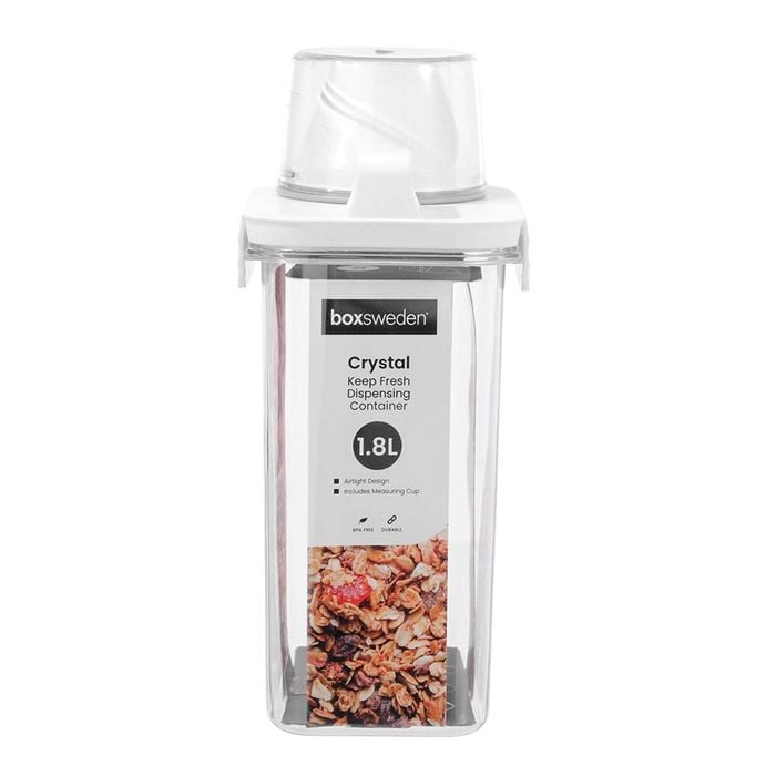 Boxsweden Crystal 1.8L Keep Fresh Dispensing Container w/ Measuring Cup