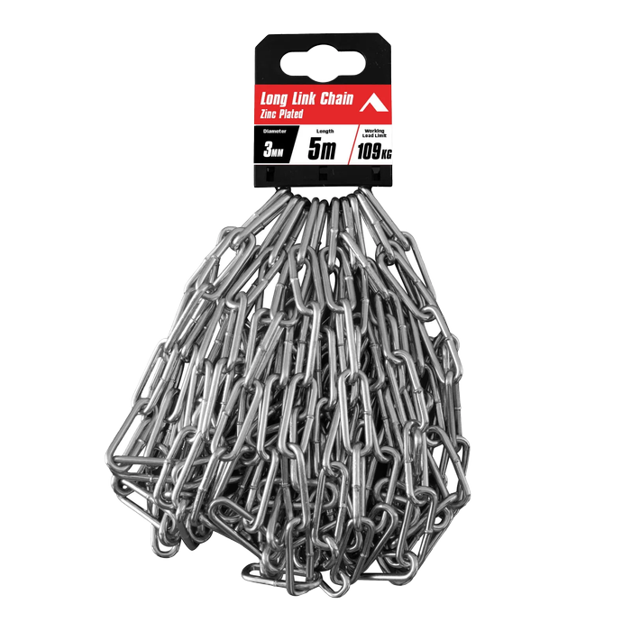 Pinnacle 3mm x 5m Zinc Plated Long Link Chain