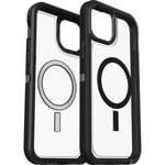 OtterBox Defender XT MagSafe Apple iPhone 15 Pro (6.1") Case Dark Side (Clear / Black) - (77-93267), DROP+ 5X Military Standard,
