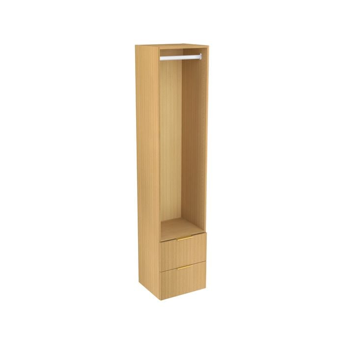 Lugna 2048 x 450 x 380mm Sand Single Hangrail 2 Drawer Storage Unit