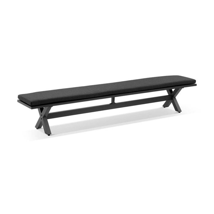 Bay Gallery Furniture Tahitian 2.9m Outdoor Aluminium Bench Seat Charcoal