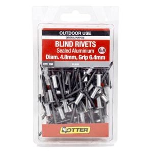 Otter 4.8 x 6.4mm Sealed Aluminium Blind Rivets - 100 Pack
