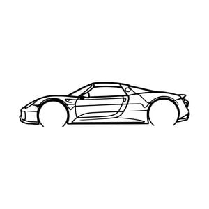 Ignite Laser Koenigsegg Gemera Silhouette Metal Wall Art Rustic Metal 23.6inch/60cm