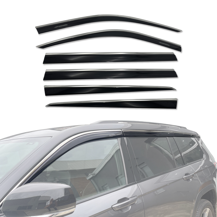 AUSGO Stainless Trim Weather Shields for Jeep Grand Cherokee L WL 7-Seat 2021-Onwards Weathershields Window Visors