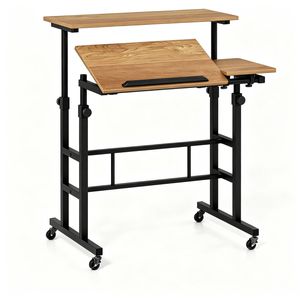 Costway Standing Desk Adjustable Computer Table w/Wheels