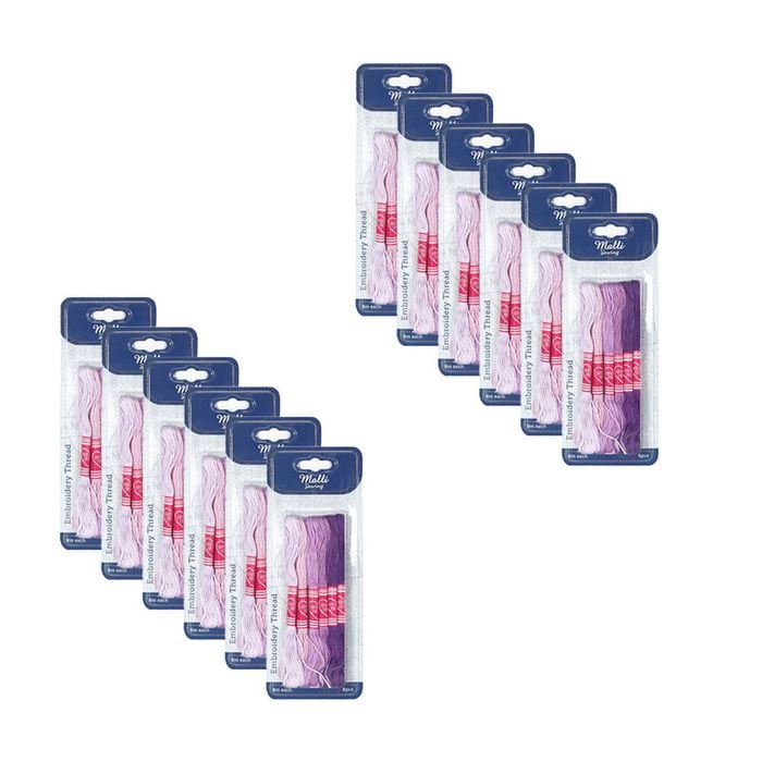 12x 6pc Malli Purple 8m  Sewing Embroidery Cross-stitch Thread