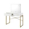 Oikiture Dressing Table with LED Makeup Mirror 2 Drawers White