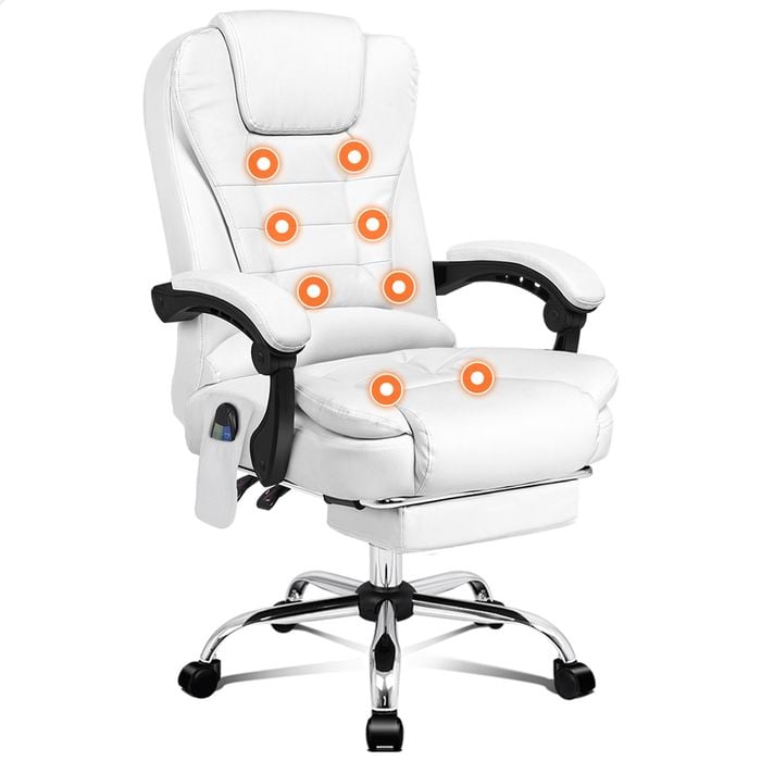 ALFORDSON Executive Office Chair Massage Heated White
