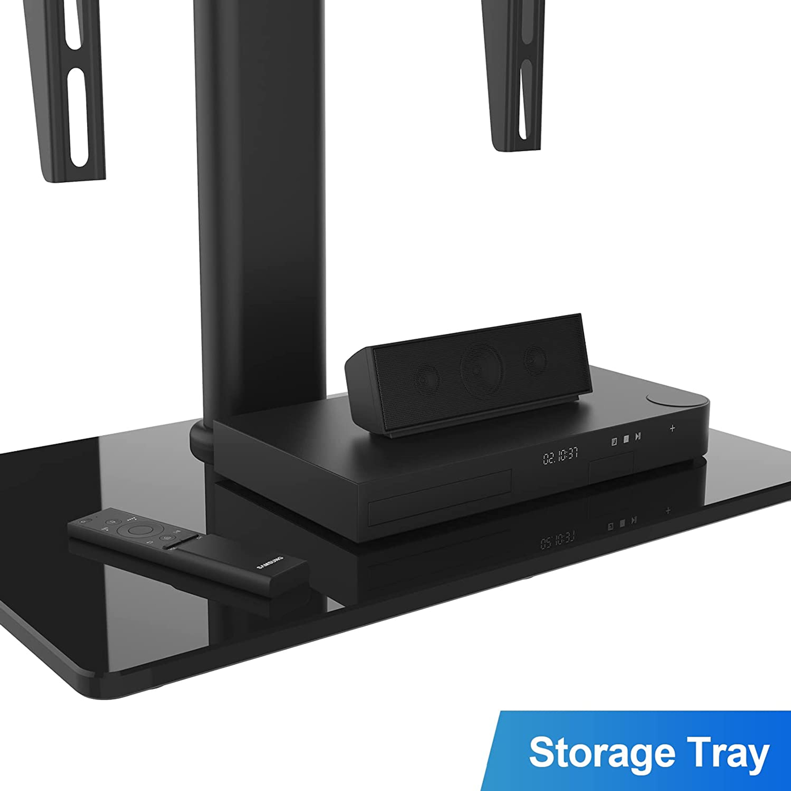 Universal Table Top Tv Stand With Bracket Adjustable Height For 37 55 Inch Various Vesa Black Bunnings Australia