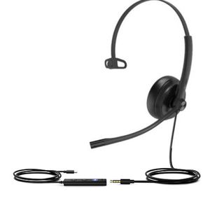 Yealink TEAMS-UH34SE-M-C Teams Certified Wideband Noise Cancelling Headset, USB-C and 3.5mm Jack, Controller