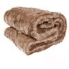 Shaye Luxury Range Faux Fur Throw Rug 127 x 152 cm Brown Fox