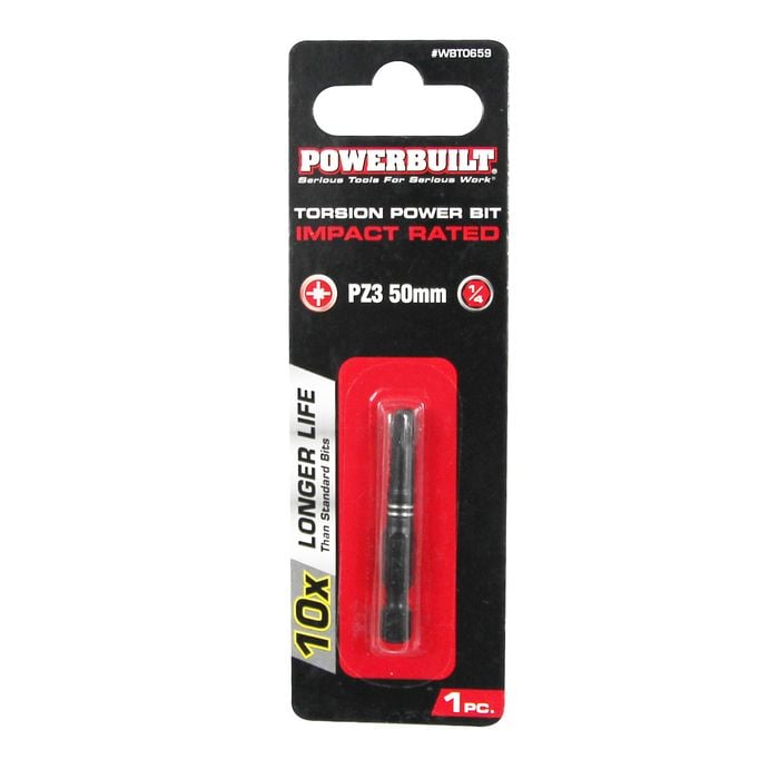 Powerbuilt 1/4 50mm Pozi Power Bit