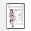 Stylish Brown Girl with Her Coffee   Print 100% Australian Made 60 x 90cm   (Poster)