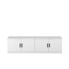 European Cabinetry White Fluted Oval Black Handles Bucharest TV Unit