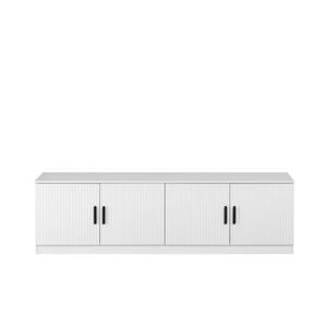 European Cabinetry White Fluted Oval Black Handles Bucharest TV Unit