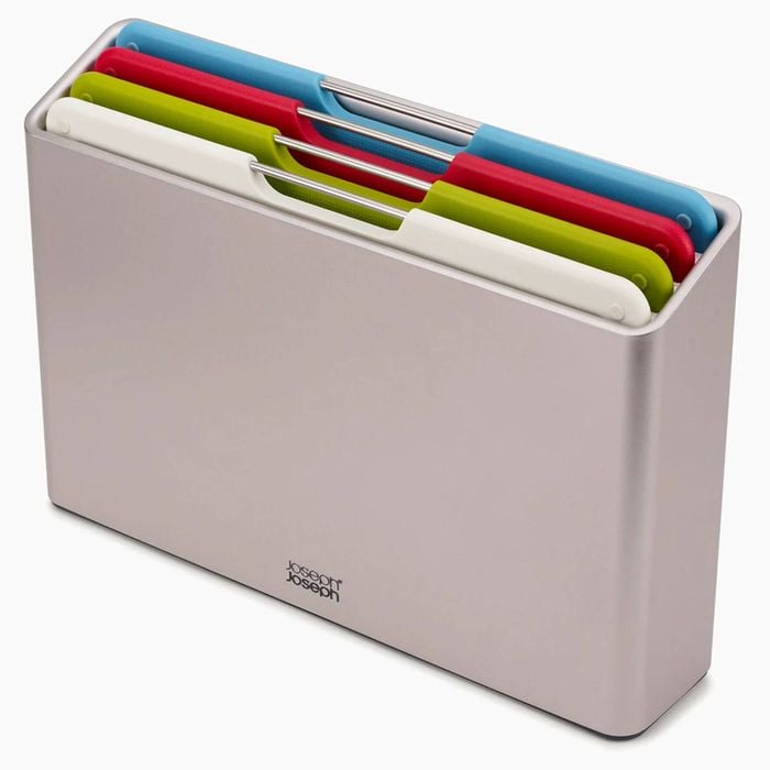 4pc Joseph Joseph Folio 20x30cm Regular Colour Coded Chopping Board Set Silver