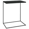 vidaXL Side Table C-Shaped Coffee Table with Iron Legs Black Engineered Wood