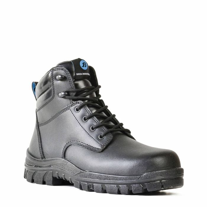 Bata Industrials Black Saturn Leather Lace-Up Safety Boot - Size 10