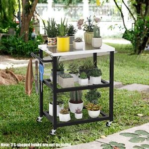 Costway 3-tier Kicthen Buffet Sideboards W/mesh Shelves