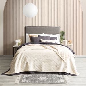 Renee Taylor Heston Queen/King Blanket 480GSM Velvet Sherpa Stone