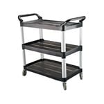 Caterrax Utility Trolley Black Plastic 3 Shelves 845 x 430 x 950mm