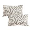 SOGA 2X 30cm Gray White Abstract Swirl Pattern Decorative Throw Pillow