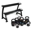 Smai Cast Iron Kettlebell Set 120kg With Storage Rack - Black