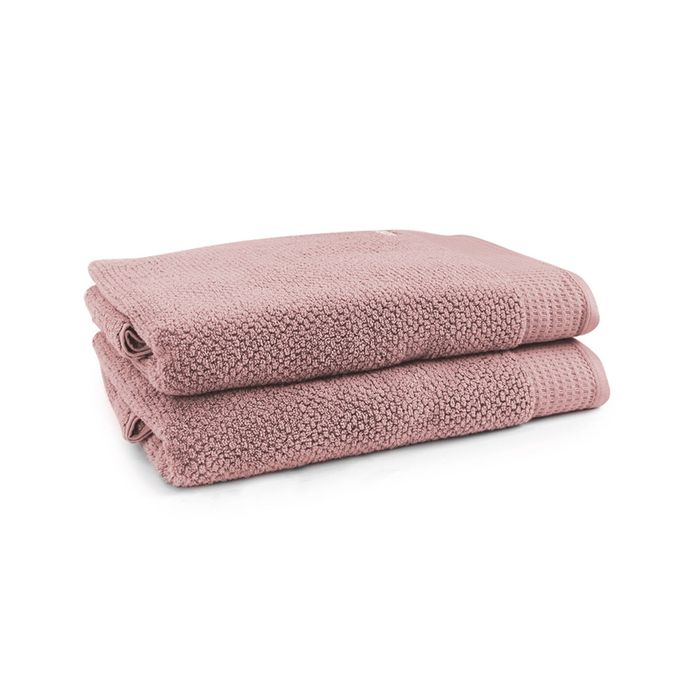2pc Onkaparinga 90x167cm Cotton Avalon Premium Bath Sheets 550GSM Dusty Primrose
