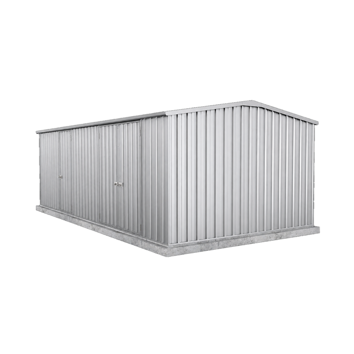Absco Sheds 5.96 x 3.00 x 2.06m Zincalume Workshop Three Door Garden Shed