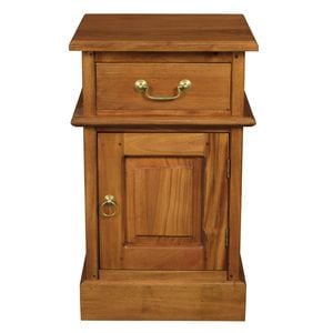 Centrum Furniture Tasmania 1 Door 1 Drawer Bedside Table - Right - Light Pecan