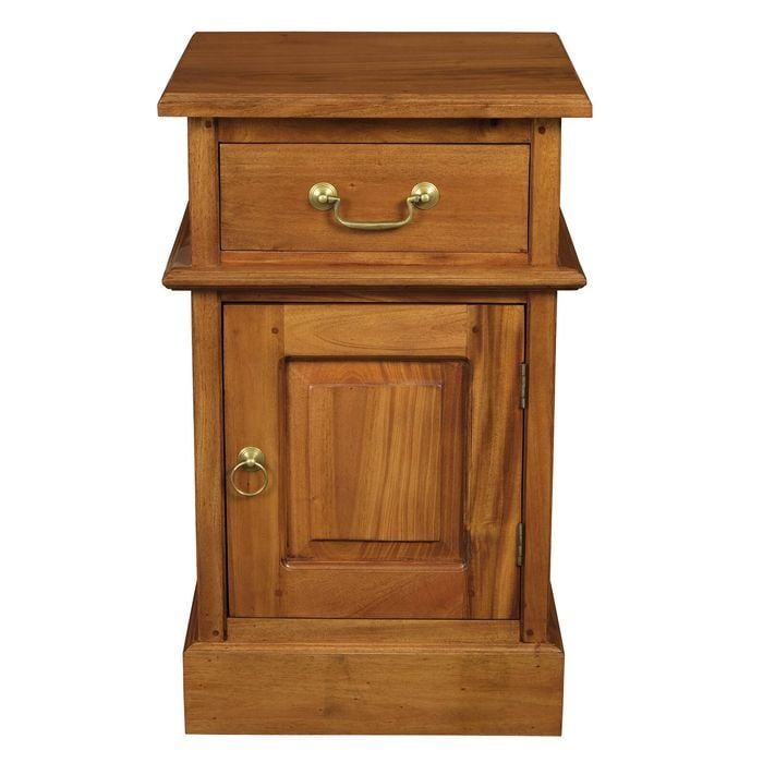 Centrum Furniture Tasmania 1 Door 1 Drawer Bedside Table - Right - Light Pecan