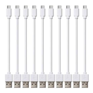iWill 10 Pack 20cm Short Data Transfer Charger Charging USB Type C Phone Tablet Cable Cord Bulk White
