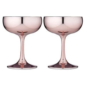 Tempa Aurora 2 Piece Coupe Glass Set 220ml  9.5X9.5X12.5cm  - Rose