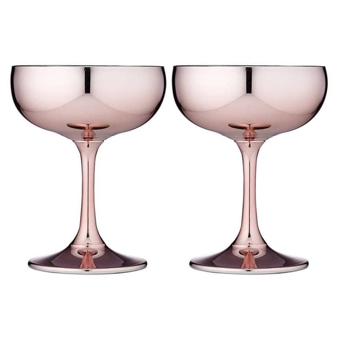 Tempa Aurora 2 Piece Coupe Glass Set 220ml  9.5X9.5X12.5cm  - Rose