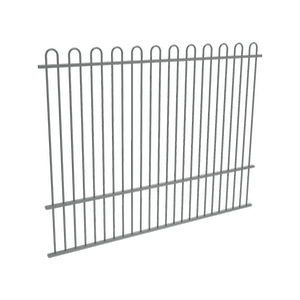 ProtectorAl 2400 x 1800mm Monument Aluminium Loop Top Pool Fence Panel With Mid Rail