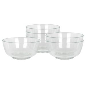 Argon Tableware Glass Snack Bowls - Set Of 6 Serving Bowls For Snacks Desserts Dips & Sides Durable Soda Lime Glass Small Bowls