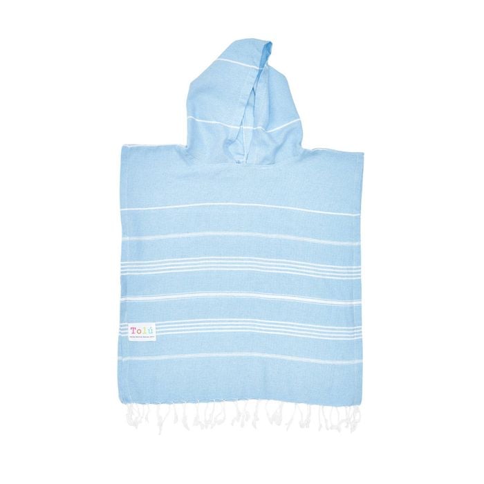 Baby Blue Kids Hooded Beach Towel - 3-5 years old