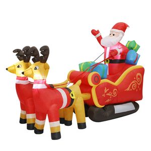 Santaco 2.2m Christmas Sleigh and Reindeer Inflatable Decor